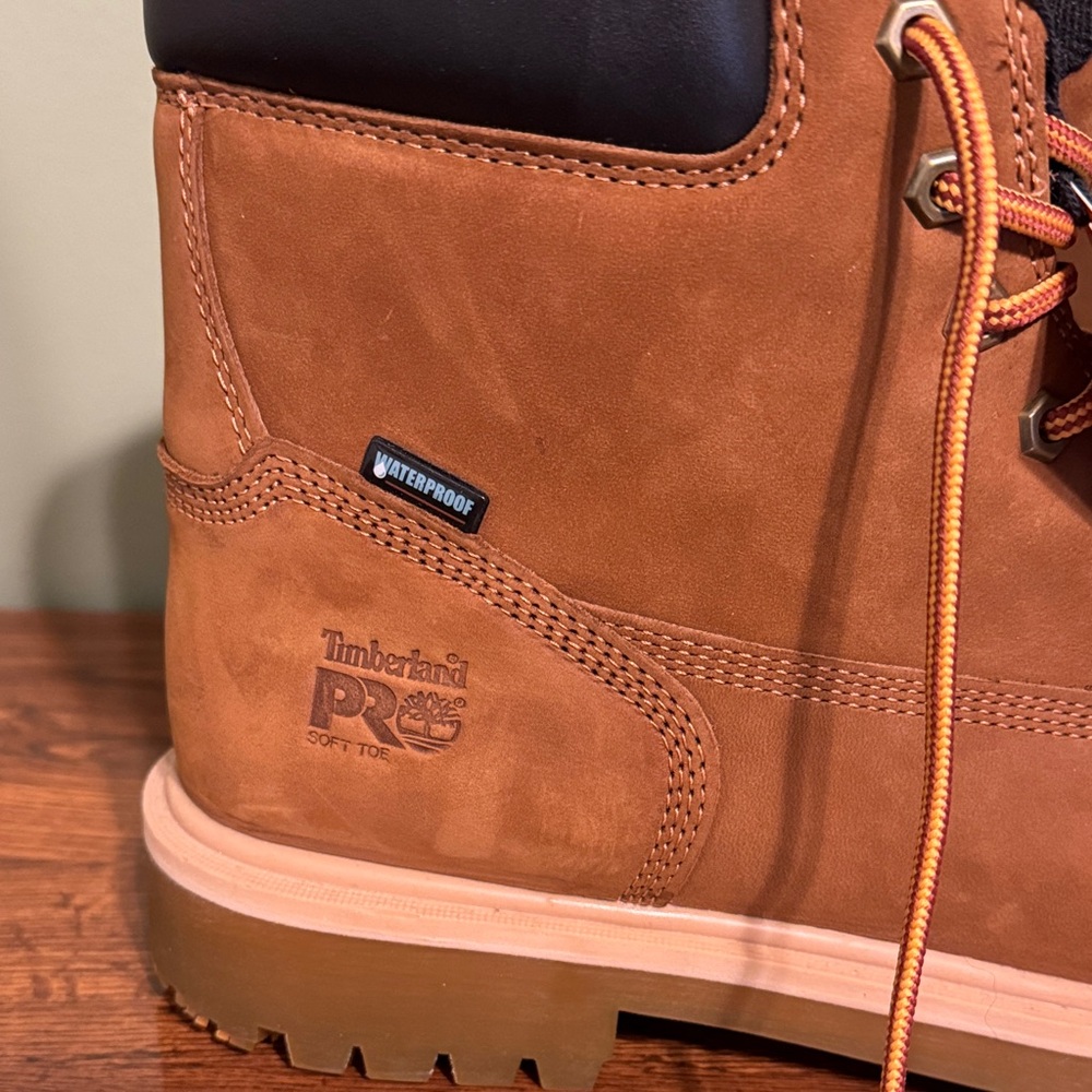 NWT Timberland Pro Max Trax Men's Tan Leather Boots - Picture 4 of 6